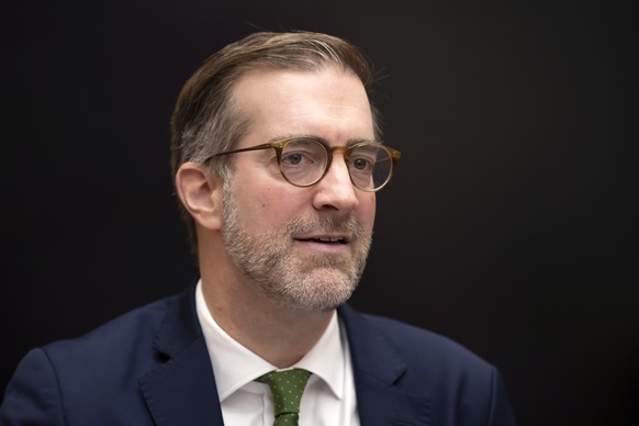 Conradin Cramer, Regierungspraesident Basel-Stadt, an einer Medienkonferenz zu den kommenden kantonalen Abstimmungen in Basel, am Montag, 4. November 2024. Am 24. November 2024 stimmen die Basler Stim ...