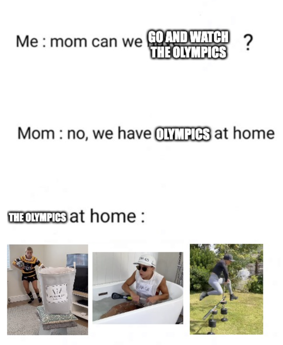 Meme zu einem Video von Fitness-Influencerin Georgia Rose aus Wales. Olympische Spiele 2024.