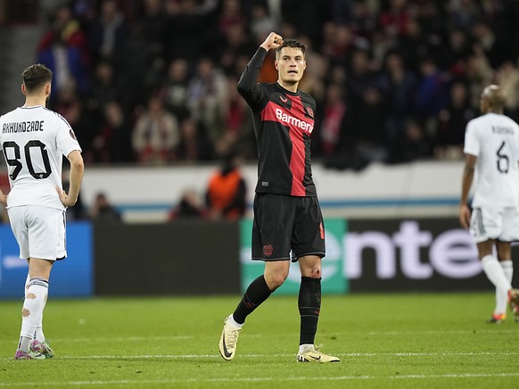 La joie de Patrik Schick, h�ros de la qualification de Leverkusen